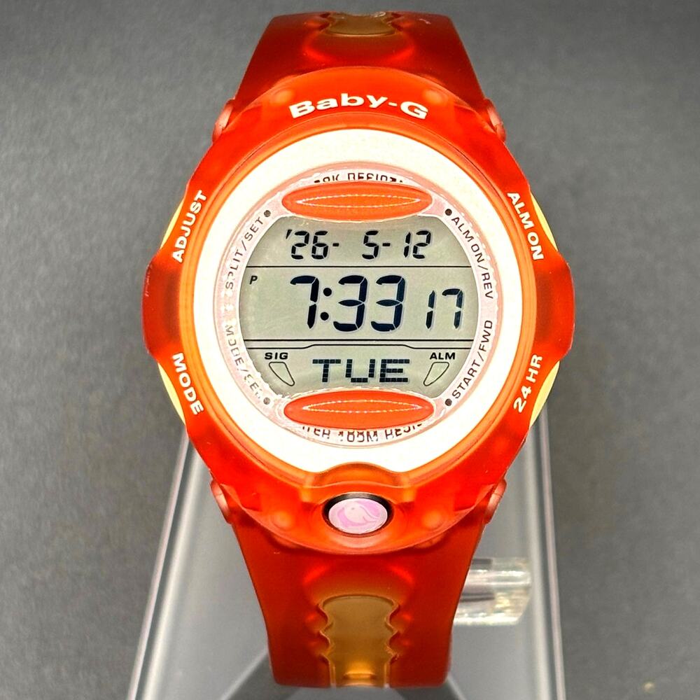 Casio Baby-G BG-163 ICERC Dolphin Whale Jelly Orange Women's Watch NOS